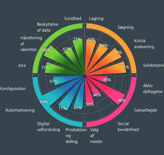 Eksempel på det digitale kompetencehjul