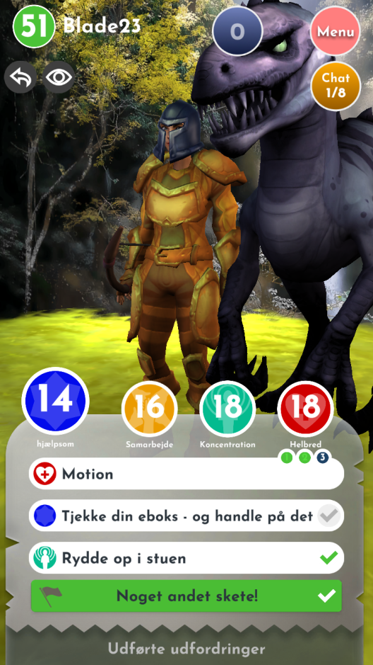Screenshot fra appen Aktive Avatars