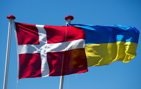 Det danske flag og det ukrainske flag